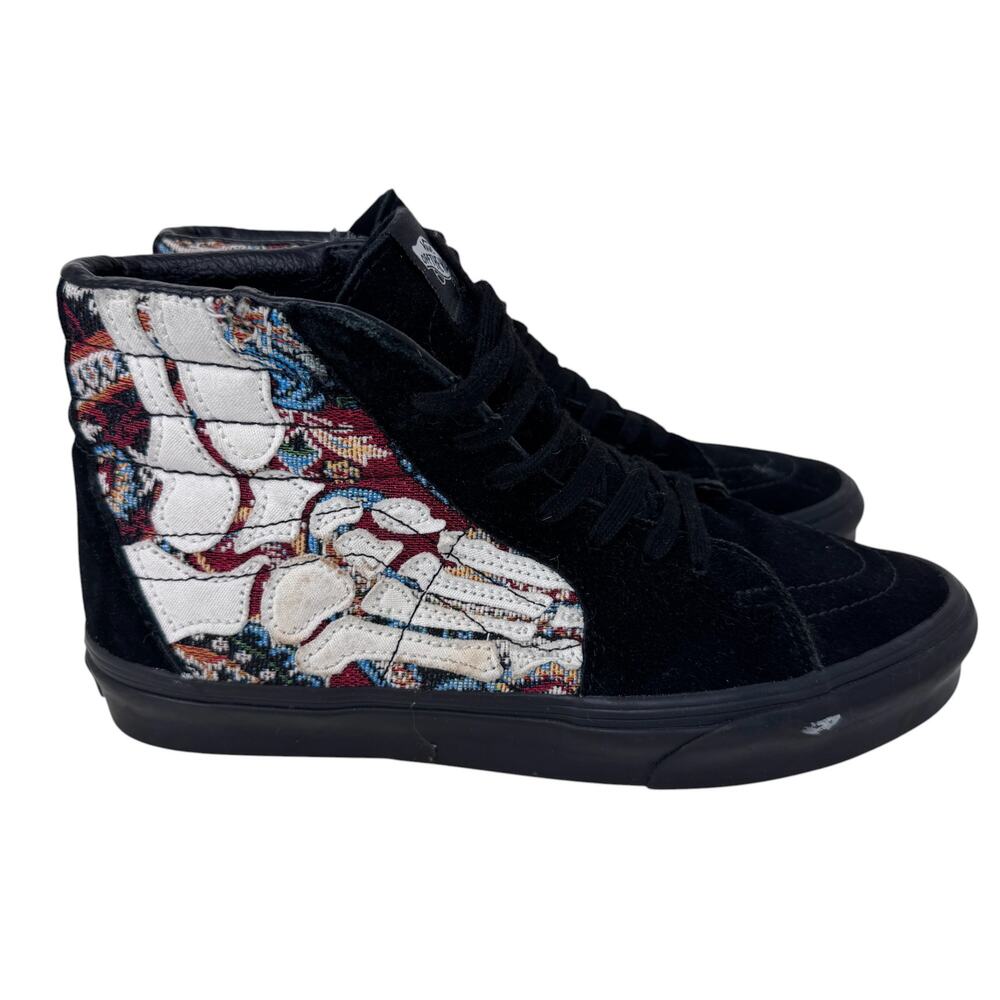 Vans Off The Wall Hazy Bones Skate Shoes Unisex Sz M9/W10.5 Black White Lace Up